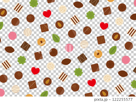 Illustration of a pattern of sweets on a white background 122255577