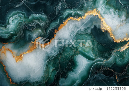 深緑のマーブル模様の大理石テクスチャ 深緑のマーブル模様の大理石テクスチャ 122255596