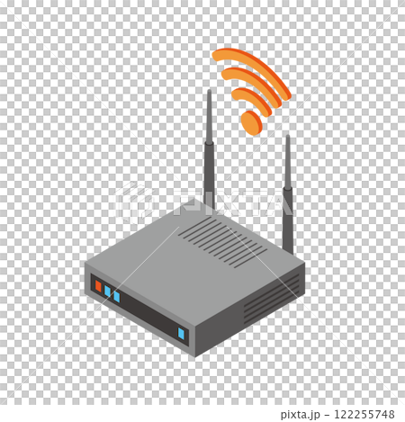Wi-Fiルーターのアイソメトリックイラスト Wi-Fiルーターのアイソメトリックイラスト 122255748