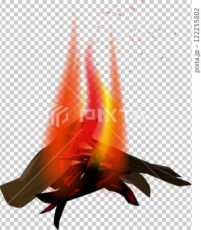 燃燒的火焰和營火/火焰效果插畫素材 燃燒的火焰和營火/火焰效果插畫素材 122255802