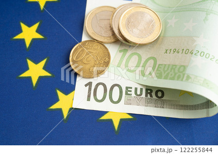 Euro banknote cash money, finance economic banking business exchange market concept. 122255844
