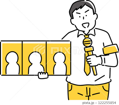 3者の選択を話すレポーター 3者の選択を話すレポーター 122255854