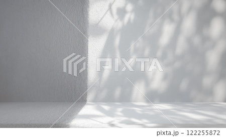 Background of nature cement texture with shadow palm leaves, Well display product and text present on free space, Luxury backdrop, Empty grey cement wall floor and wall room, Spring and summer. Background of nature cement texture with shadow palm leaves, Well display product and text present on free space, Luxury backdrop, Empty grey cement wall floor and wall room, Spring and summer. 122255872