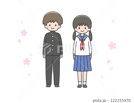 並んで立つ学生たち 並んで立つ学生たち 122255970