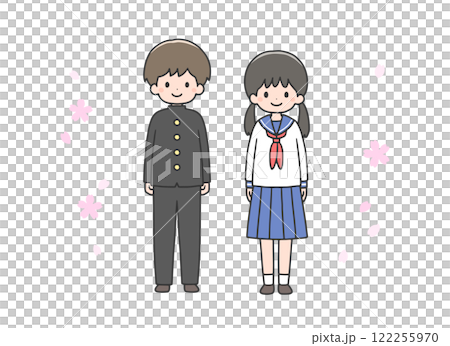 並んで立つ学生たち 並んで立つ学生たち 122255970