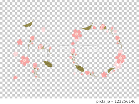 可愛い春の桜素材 122256146