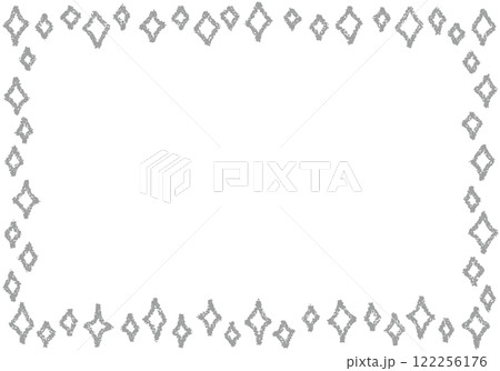 手描きのクレヨン素材　背景　キラキラのフレーム 122256176