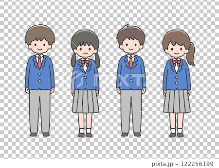 Four students standing in a row Four students standing in a row 122256199