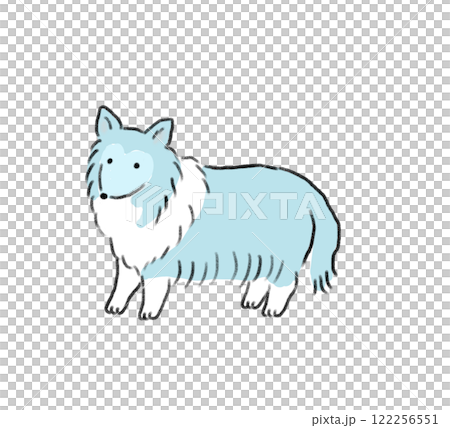 手繪線描可愛狗狗系列牧羊犬 122256551