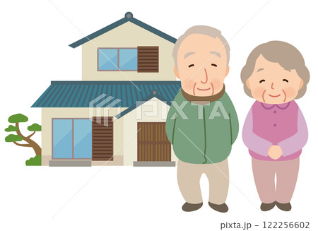 高齢の両親　実家　老夫婦　高齢者 122256602