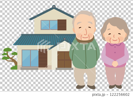 高齢の両親　実家　老夫婦　高齢者 122256602