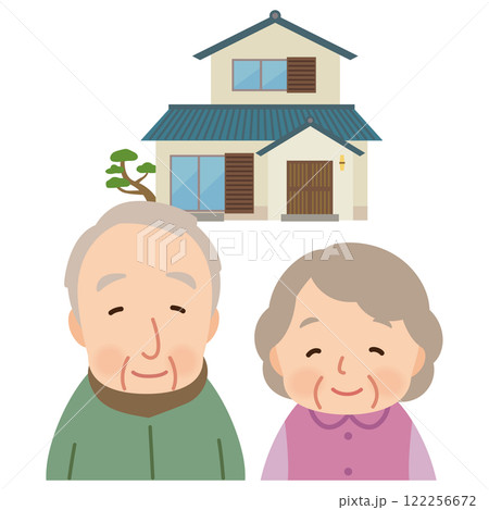 高齢の両親　実家　老夫婦　高齢者 122256672