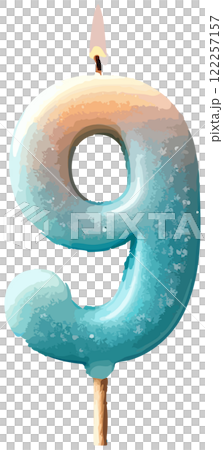 Illustration of the number 9 of candles 122257157