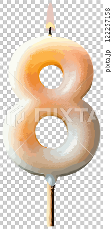 Illustration of the number 8 of candles 122257158