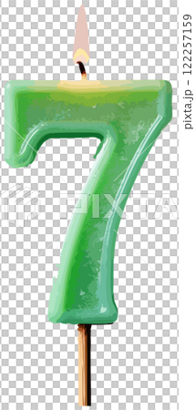 Illustration of the number 7 of candles Illustration of the number 7 of candles 122257159