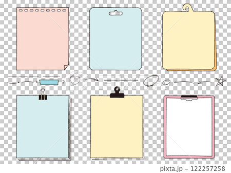手繪備忘錄與筆記本框架套裝 便條、活頁夾、紙張 B03 無文字 手繪備忘錄與筆記本框架套裝 便條、活頁夾、紙張 B03 無文字 122257258
