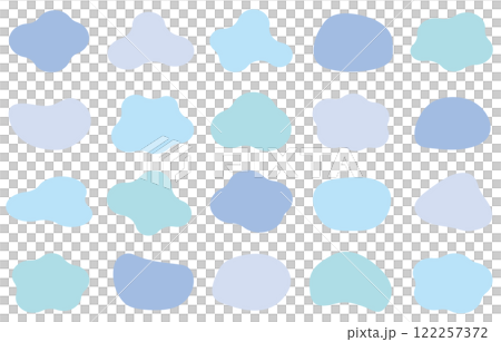 Abstract shape Liquid shape Blob Squishy Blue material Vector Set Circle 122257372