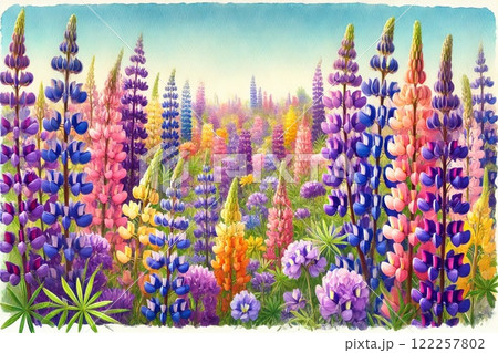 ルピナス畑 ルピナス畑 122257802