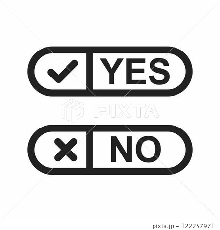 Yes No Option icon vector. Suitable for mobile apps, web apps and print media. 122257971