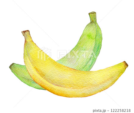 水彩イラスト ひとふさのバナナ 水彩イラスト ひとふさのバナナ 122258218