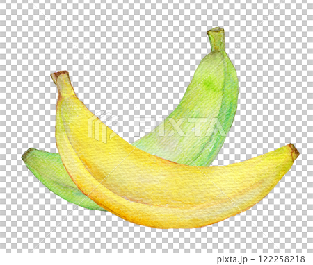 水彩イラスト ひとふさのバナナ 水彩イラスト ひとふさのバナナ 122258218