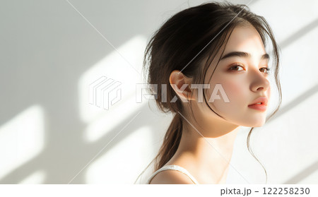 スキンケアをする女性　美容イメージ　AI 122258230