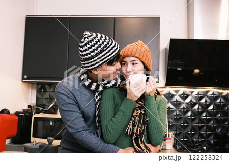 Young Asian couple living at home 122258324