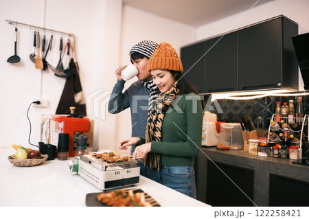 Young Asian couple living at home 122258421