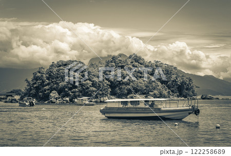 Boat trip from Abraao beach Ilha Grande island Brazil. 122258689