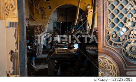 Machine Tool Equipment Industrial Workshop Enterprise Wood Processing Wooden Planks. 122259093