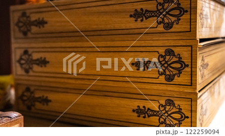 ready-made handmade furniture, boxes, chairs, chessboard, backgammon 122259094