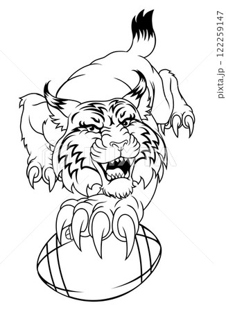 Wildcat Bobcat American Football Sport Team Mascot 122259147