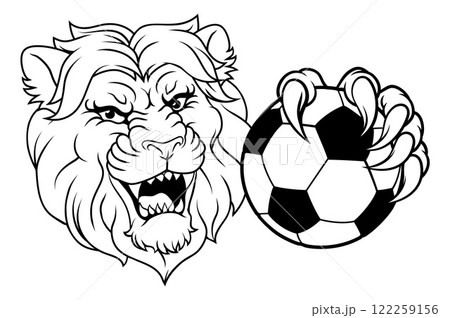 Lion Soccer Football Animal Sports Team Mascot Lion Soccer Football Animal Sports Team Mascot 122259156
