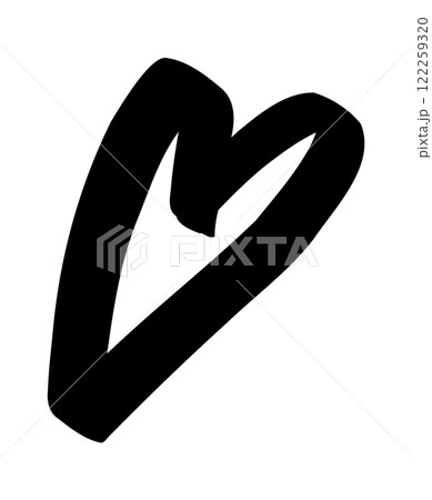Simple doodle heart. Hand drawn heart isolated on white background. Valentine's Day symbol. Vector illustration. 122259320