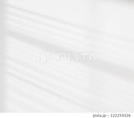 Soft Blinds Light Shadow Overlay on White Background for Minimalistic Branding, Social Media, and Graphic Design Projects. Vector illustration 122259326