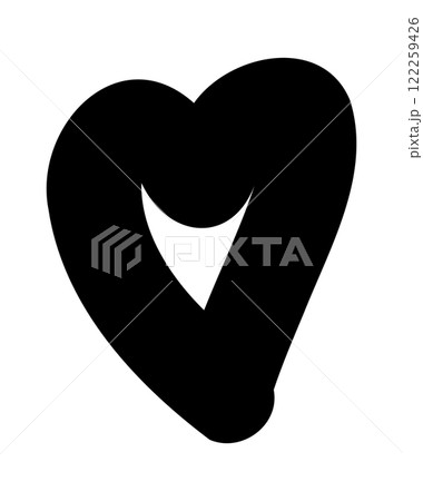 Simple doodle heart. Hand drawn heart isolated on white background. Valentine's Day symbol. Vector illustration. 122259426