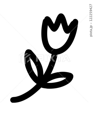 Abstract Doodle Flower Shape Vector, Perfect for Creative Logos, Hand-Drawn Stickers, Web Graphics, and Decorative Icons 122259427