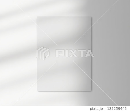 Drop shadow overlay effect on blank sheets of paper. Vector mockup 122259443