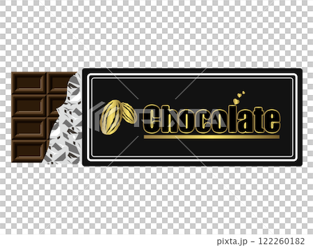 包装箱から出され銀紙に包まれたビター板チョコレート 包装箱から出され銀紙に包まれたビター板チョコレート 122260182
