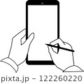 スマホとペン｜イラスト素材 122260220