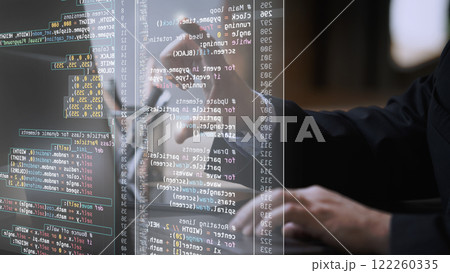 Interactive virtual workspace with fictional digital elements, emphasizing adaptability and creativity in solving technical challenges. Interactive virtual workspace with fictional digital elements, emphasizing adaptability and creativity in solving technical challenges. 122260335