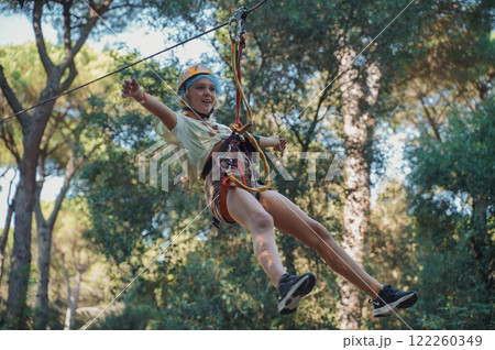 Child in forest adventure park Child in forest adventure park 122260349