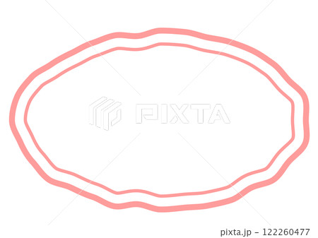 ピンクの歪んだ楕円フレーム 122260477