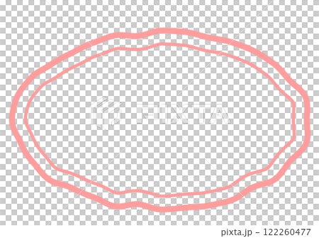 ピンクの歪んだ楕円フレーム 122260477