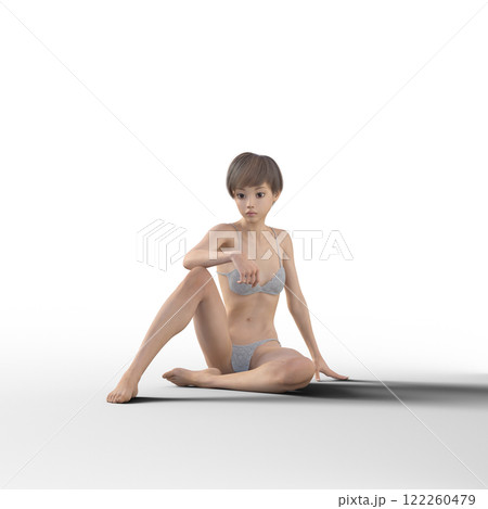 エクササイズするスリムな女性 122260479