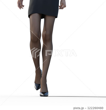 ストッキングを履いた若い女性の足 122260480