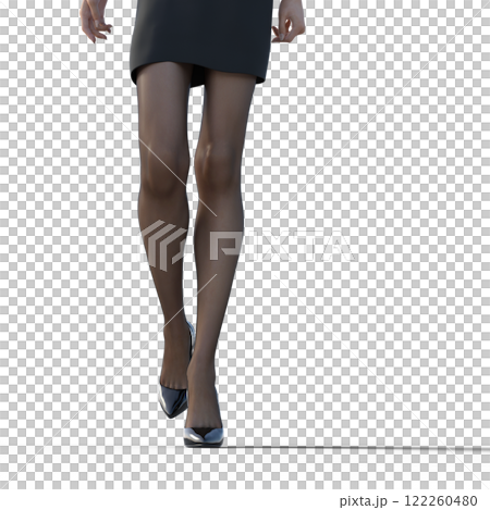 ストッキングを履いた若い女性の足 122260480