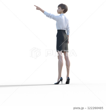指差しする若い女性 122260485