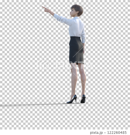 指差しする若い女性 122260485