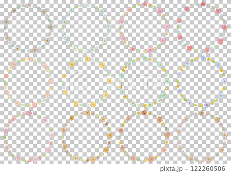 [Watercolor] Flower frame illustration set 122260506